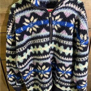 Aerie Navy and Blue Fleece Pullover